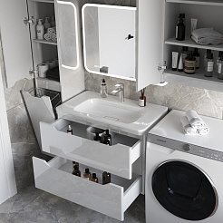 Style Line Мебель для ванной Марелла 80 Люкс Plus антискрейтч подвесная белая – фотография-4